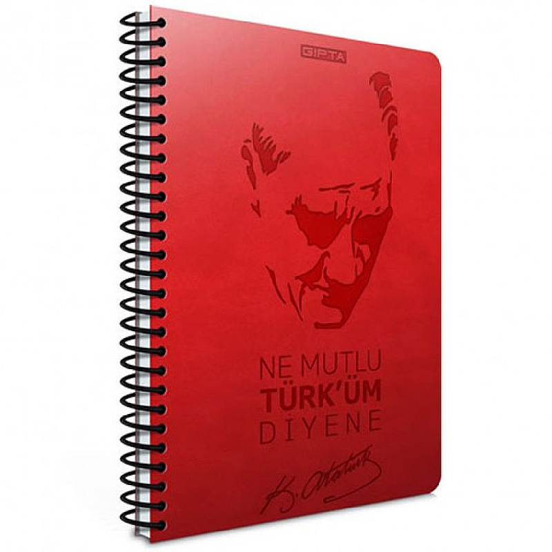 GIPTA 1550 ATATÜRK SPİRALLİ DEFTER 17x24 ÇİZGİLİ 120 YAPRAK (1550000-2011)