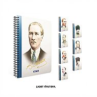 GIPTA 3323 ATATÜRK SPİRALLİ SERT KAPAK DEFTER 13x21 ÇİZGİLİ 120 YAPRAK (3323000-2011) - GIPTA