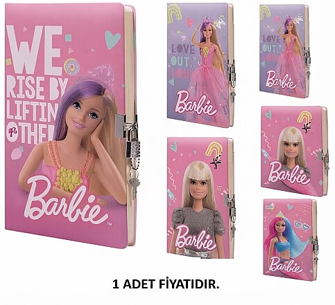 GIPTA 3432 BARBİE KİLİTLİ DİKİŞLİ SERT KAPAK HATIRA DEFTERİ 14x20 96 YAPRAK (3432000-2011) - 1
