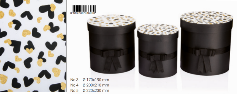 GIPTA BLACK WHİTE GOLD HEDİYELİK KUTU SİLİNDİR 170x190 (BX6900-03)
