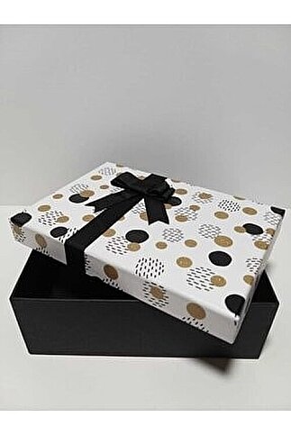 GIPTA BLACK WHİTE GOLD HEDİYELİK KUTU SİLİNDİR 200x210 (BX6900-04) - 1