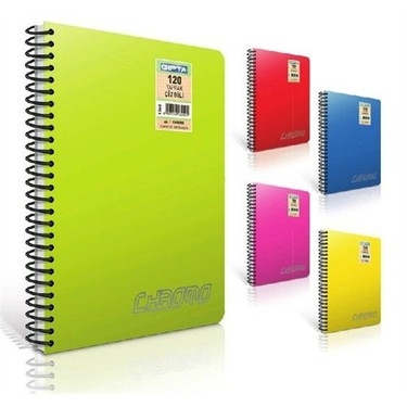 GIPTA 2065 CHROMO SPİRALLİ PLASTİK KAPAK DEFTER A4 DÜZ 100 YAPRAK