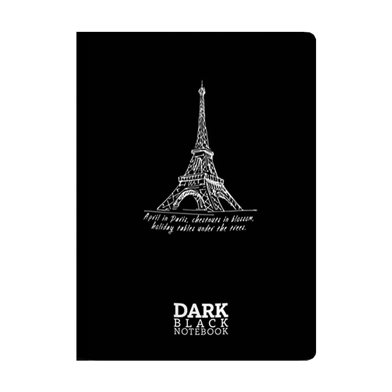 GIPTA DARK KARTON KAPAK SİYAH DEFTER A5 DÜZ 36 YAPRAK 2677)