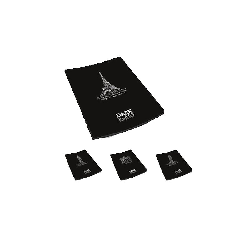 GIPTA 2676 DARK KARTON KAPAK SİYAH DEFTER 9x17 DÜZ 36 YAPRAK (2676000-2011)