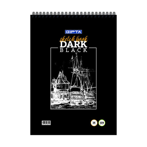 Gıpta Dark Spiralli Siyah Resim Defteri A4 15 Yaprak 40 - 1