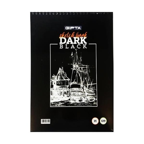 Gıpta Dark Spiralli Siyah Resim Defteri A5 15 Yaprak 40 - 1
