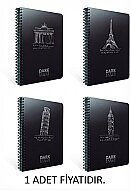 GIPTA 2674 DARK SPİRALLİ SİYAH DEFTER 12x17 DÜZ 50 YAPRAK (2674000-2011) - GIPTA