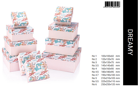 GIPTA DREAMY KARE HEDİYELİK KUTU 160x160x90 (BX2346-04) - 1
