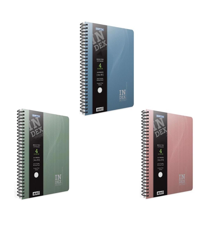 GIPTA 4626 İNDEX SPİRALLİ SERT KAPAK DEFTER 17x24 KARELİ 140 YAPRAK