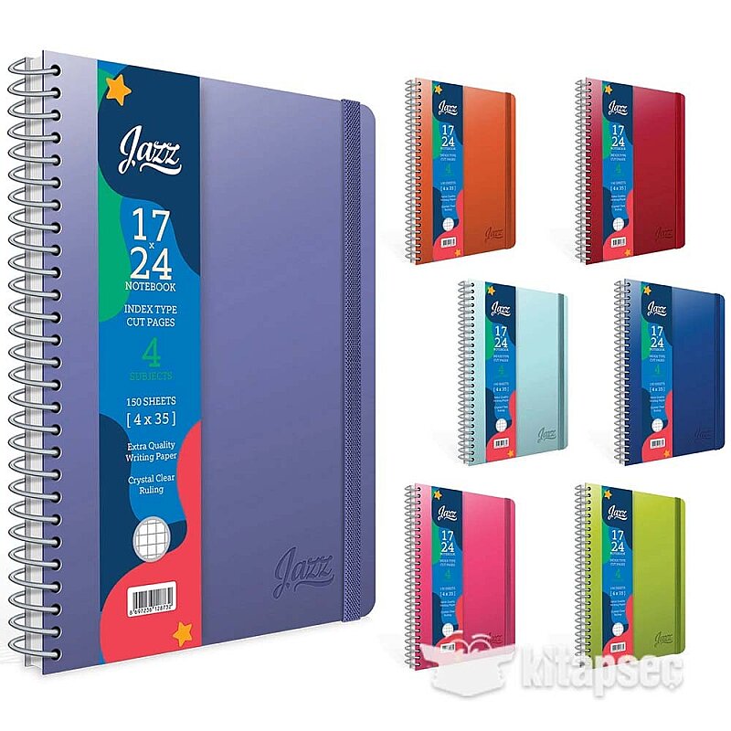 GIPTA 4647 JAZZ SPİRALLİ DEFTER 17x24 ÇİZGİLİ 150 YAPRAK 4 SEPERATÖRLÜ (4647000-2011)