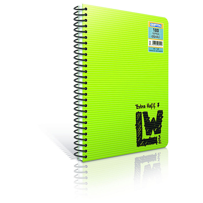GIPTA 1952 LW EXTRA HAFİF SPİRALLİ DEFTER A4 ÇİZGİLİ 100 YAPRAK (1952000-2011)
