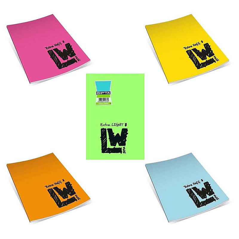 GIPTA 2383 LW M-TYPE HAFİF PLASTİK KAPAK DEFTER A4 KARELİ 60 YAPRAK (2383000-2011)