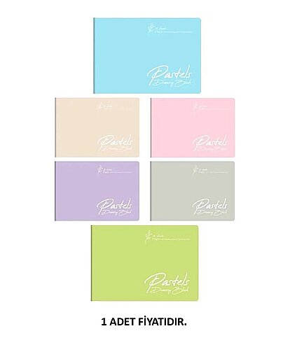 GIPTA 4162 PASTELS PLASTİK KAPAK RESİM DEFTERİ 17x24 32 YAPRAK (4162000-2011) - 1