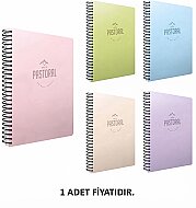 GIPTA 5555 PASTORAL SPİRALLİ PLASTİK KAPAK DEFTER A4 KARELİ 200 YAPRAK (5555000-2011) - GIPTA