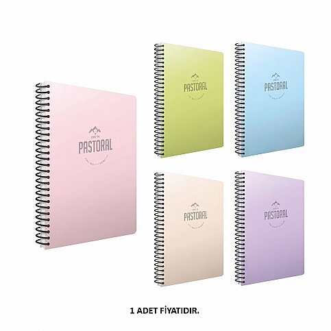 GIPTA 3245 PASTORAL SPİRALLİ PLASTİK KAPAK DEFTER A4 KARELİ 96 YAPRAK (3245000-2011) - 1
