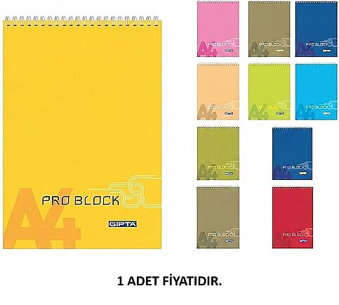 GIPTA 1398 PRO-BLOCK SPİRALLİ BLOKNOT A4 KARELİ 40 YAPRAK (1398000-2181) - 1