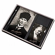 GIPTA S22080 ATATÜRK GÜNLÜK AJANDA 13x21-9x14+DERİ KALEM SET (0S22080-2201) - GIPTA