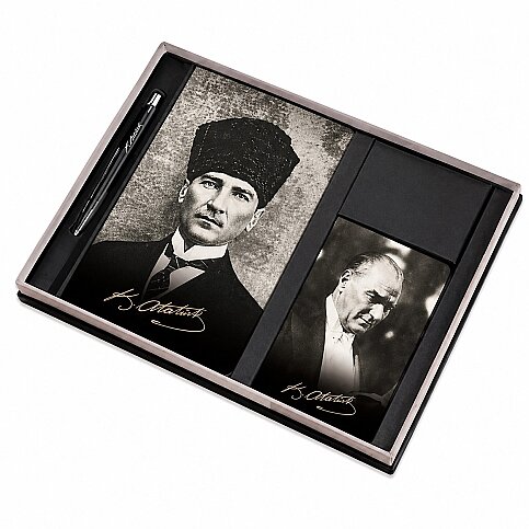 GIPTA S22080 ATATÜRK GÜNLÜK AJANDA 13x21-9x14+DERİ KALEM SET (0S22080-2201) - 1