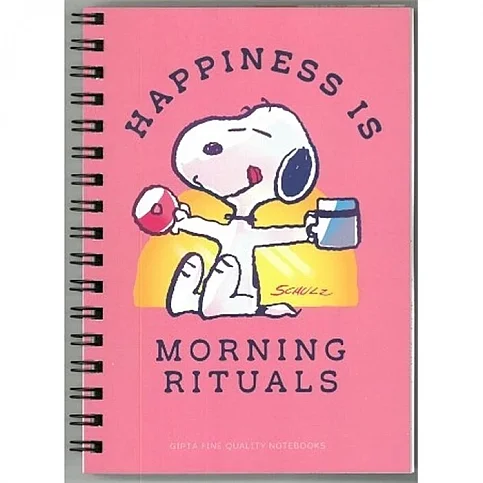 Gıpta 7316 Snoopy Spiralli Karton Kapak Defter A6 Çizgili 80 Yaprak (7316000-2011) - 1