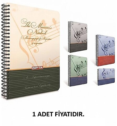 GIPTA 1700 SPİRALLİ SERT KAPAK MÜZİK DEFTERİ A4 80 YAPRAK (1700000-2011) - 1