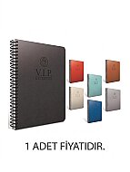 GIPTA 1082 VİP SPİRALLİ DERİ KAPAK DEFTER 17x24 ÇİZGİLİ 140 YAPRAK (1082000-2011) - GIPTA