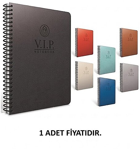 GIPTA 1082 VİP SPİRALLİ DERİ KAPAK DEFTER 17x24 ÇİZGİLİ 140 YAPRAK (1082000-2011) - 1