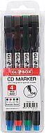 GLOBOX 1007 ASETAT-CD KALEMİ M 4 RENK - GLOBOX