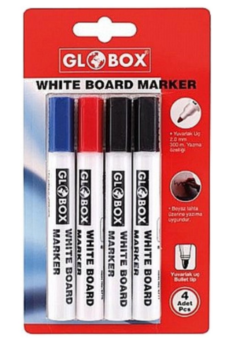 Globox 6519 Beyaz Tahta Kalemi Yuvarlak Uç 4 Renk Blister - 2
