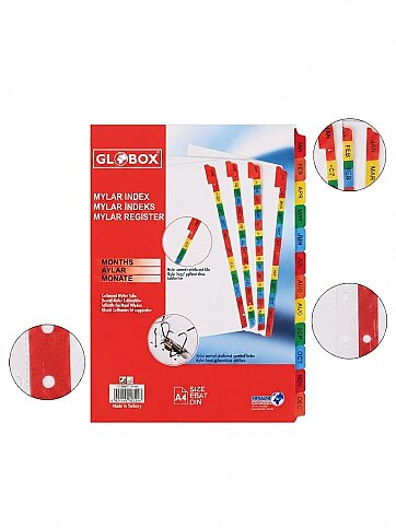 GLOBOX 6542 MYLAR KARTON AYRAÇ A4 1-10 RAKAM - 1