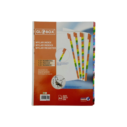 GLOBOX 6545 MYLAR KARTON AYRAÇ A4 1-31 RAKAM - 1