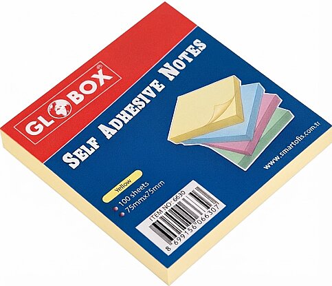 GLOBOX 6628 YAPIŞKANLI NOT KAĞIDI 38x50 100 YAPRAK SARI - 1