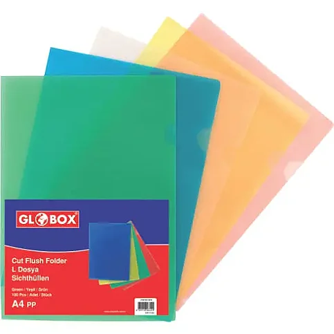 GLOBOX 6642 L POŞET DOSYA A4 YEŞİL 100LÜ - 1