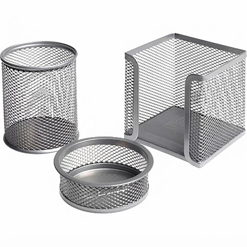 GLOBOX 6154 METAL PERFORE MASA SETİ GÜMÜŞ 3LÜ - 1