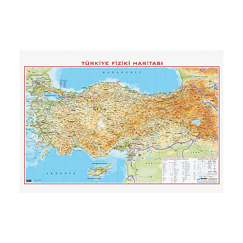 GÜRBÜZ 21013 TÜRKİYE FİZİKİ HARİTASI 70x100cm - 1