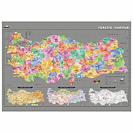 GÜRBÜZ 21020 KAZINABİLİR TÜRKİYE HARİTASI 70x100cm - GÜRBÜZ