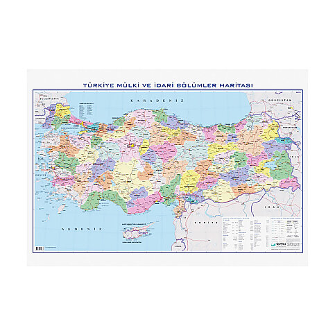 GÜRBÜZ 21023 TÜRKİYE SİYASİ HARİTASI 70x100cm - 1