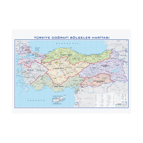 Gürbüz 21033 Türkiye Bölgeler Haritası 70X100Cm - 1