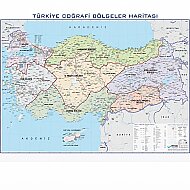 GÜRBÜZ 21034 TÜRKİYE BÖLGELER HARİTASI 100x140cm - GÜRBÜZ