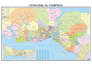 GÜRBÜZ 24012 İSTANBUL İL HARİTASI 70x100cm - GÜRBÜZ