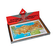 GÜRBÜZ 25011 KABARTMA TÜRKİYE FİZİKİ HARİTA 35x50cm - GÜRBÜZ