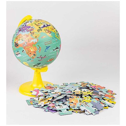 GÜRBÜZ 48151 FİZİKİ KÜRE MY WİLD WORLD 15cm+PUZZLE 100 PARÇA - 1