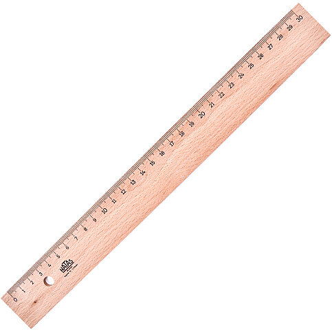 HATAS 0035 TAKVİYESİZ TAHTA CETVEL 30cm - 1
