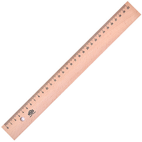 HATAS 0042 TAKVİYELİ TAHTA CETVEL 30cm - 1
