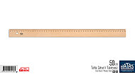 HATAS 0048 TAKVİYESİZ TAHTA CETVEL 50cm - HATAS