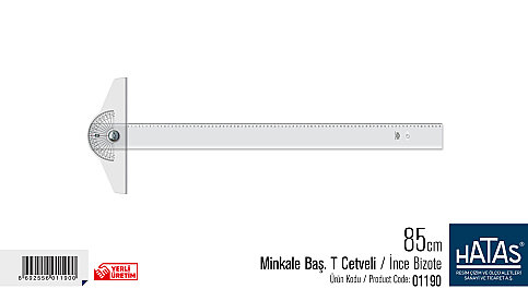 HATAS 01190 MİNKALE BAŞLIKLI MİKA T CETVELİ 85cm - 1