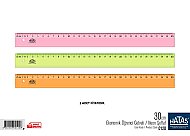 HATAS 0120 EKONOMİK CETVEL 30cm ŞEFFAF-NEON RENK - HATAS