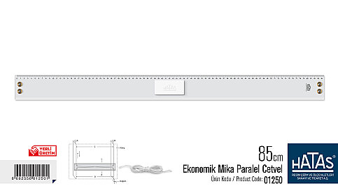 HATAS 01250 EKONOMİK MİKA PARALEL CETVEL 85cm - 1