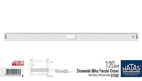 HATAS 01280 EKONOMİK MİKA PARALEL CETVEL 120cm - 1