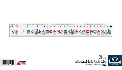 HATAS 0144 TRAFİK İŞARETLİ GENİŞ PLASTİK CETVEL - 1