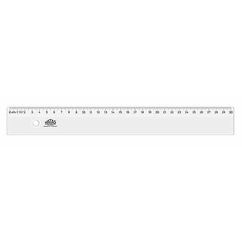 HATAS 0147 GENİŞ PLASTİK CETVEL 30cm ŞEFFAF - 1